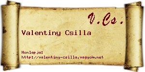 Valentiny Csilla névjegykártya